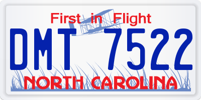 NC license plate DMT7522