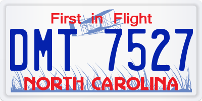 NC license plate DMT7527