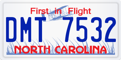 NC license plate DMT7532