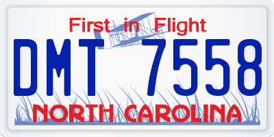 NC license plate DMT7558