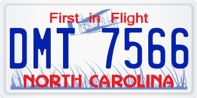 NC license plate DMT7566