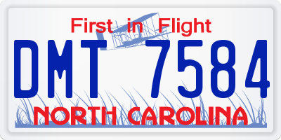 NC license plate DMT7584