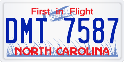 NC license plate DMT7587