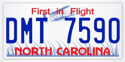 NC license plate DMT7590