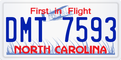 NC license plate DMT7593