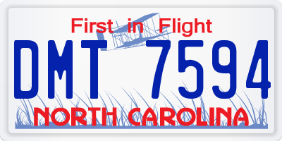 NC license plate DMT7594