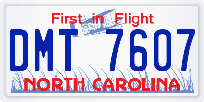 NC license plate DMT7607