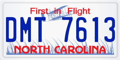NC license plate DMT7613