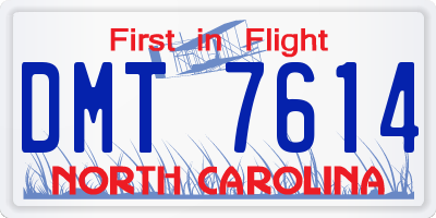 NC license plate DMT7614