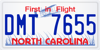 NC license plate DMT7655