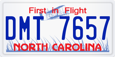 NC license plate DMT7657