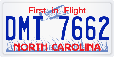 NC license plate DMT7662
