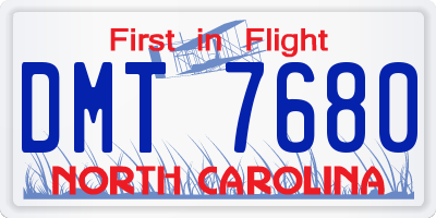 NC license plate DMT7680