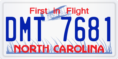 NC license plate DMT7681