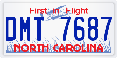 NC license plate DMT7687