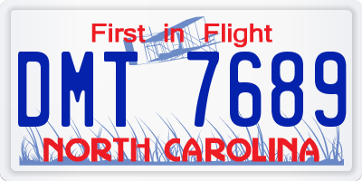 NC license plate DMT7689