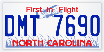 NC license plate DMT7690