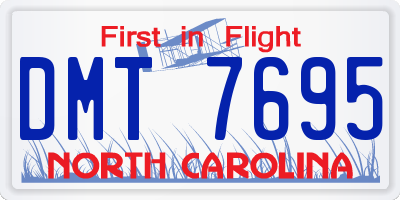 NC license plate DMT7695