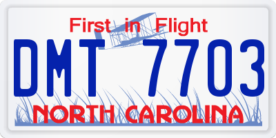 NC license plate DMT7703