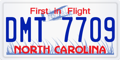 NC license plate DMT7709
