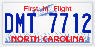 NC license plate DMT7712