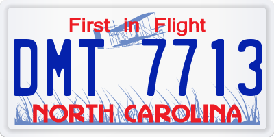 NC license plate DMT7713