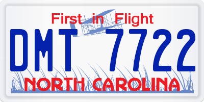 NC license plate DMT7722