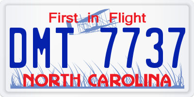 NC license plate DMT7737