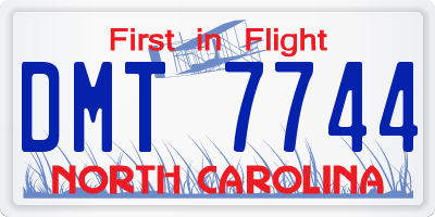 NC license plate DMT7744