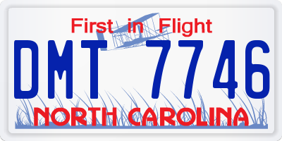 NC license plate DMT7746
