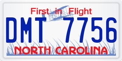 NC license plate DMT7756