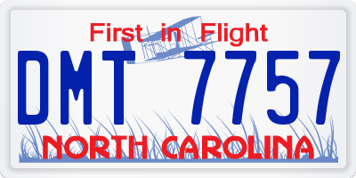 NC license plate DMT7757