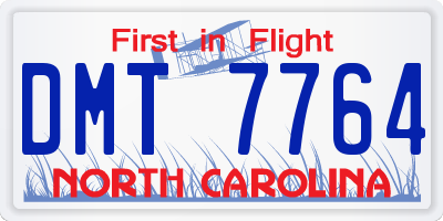 NC license plate DMT7764