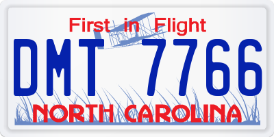 NC license plate DMT7766
