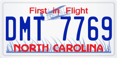 NC license plate DMT7769