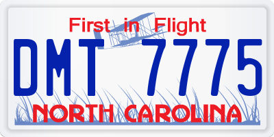 NC license plate DMT7775
