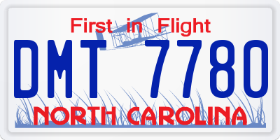 NC license plate DMT7780