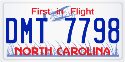 NC license plate DMT7798