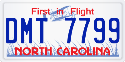 NC license plate DMT7799