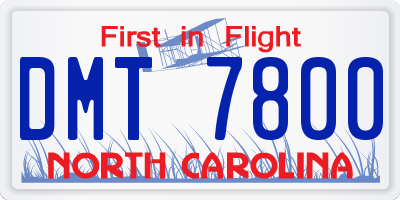 NC license plate DMT7800