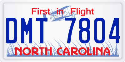 NC license plate DMT7804