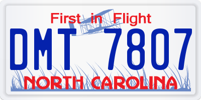 NC license plate DMT7807