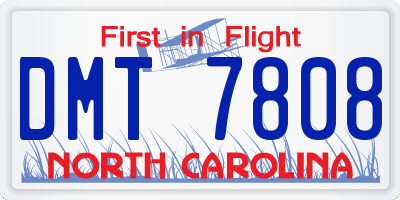 NC license plate DMT7808