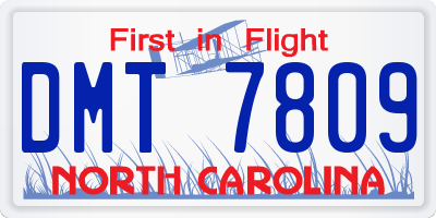 NC license plate DMT7809