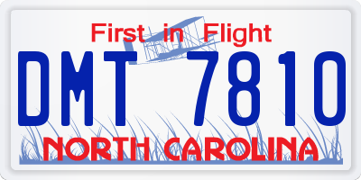 NC license plate DMT7810