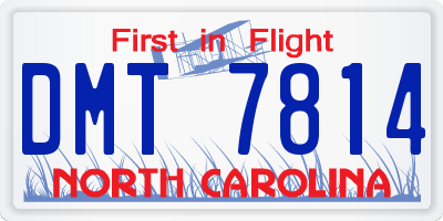 NC license plate DMT7814