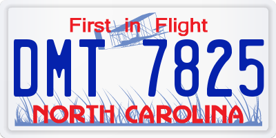 NC license plate DMT7825