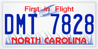 NC license plate DMT7828