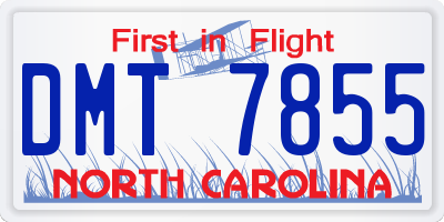 NC license plate DMT7855