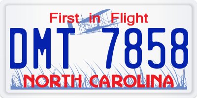 NC license plate DMT7858